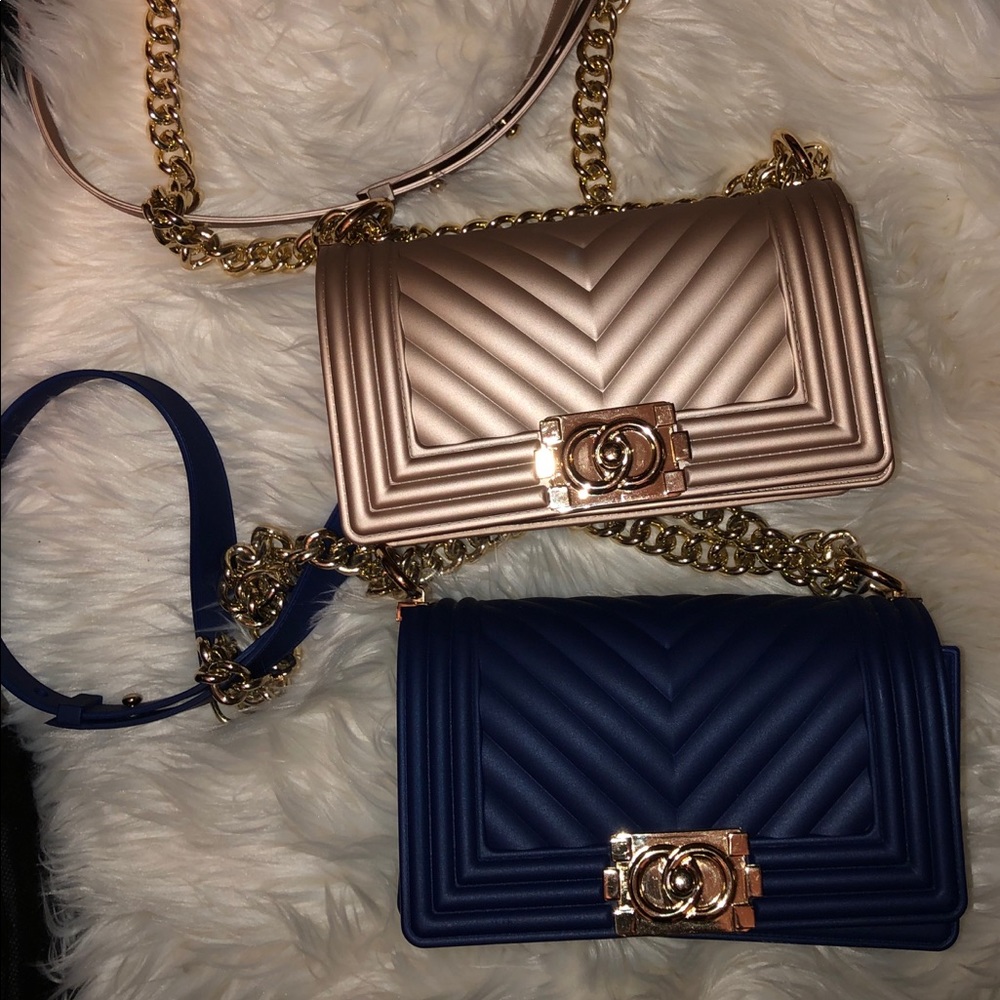 Rose gold  and blue Crossbody bag (sold together)